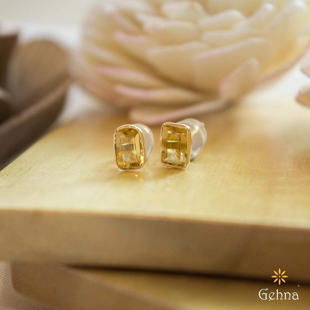 18K Yellow Gold Gold Citrine Earrings for women