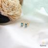 18K Yellow Gold Gold Blue Topaz Studs for women image 1