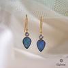 18K Yellow Gold Gold Opal,Blue Sapphire Earrings for women image 1