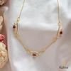 18K Yellow Gold Gold Pink Tourmaline Chain for women image 1