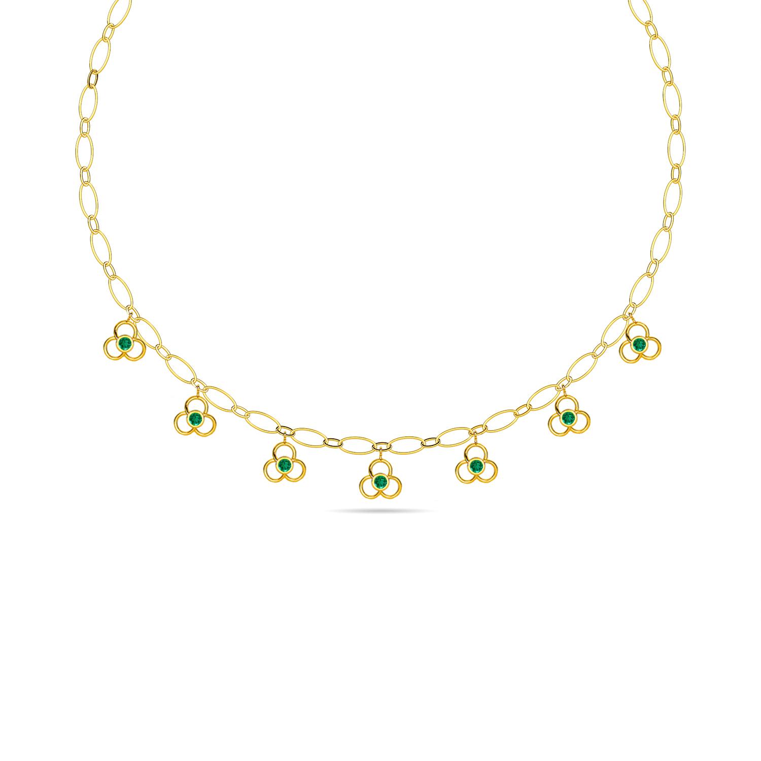 14K Yellow Gold Gold Emerald Chain for women