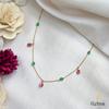 18K Yellow Gold Gold Ruby,Emerald Chain for women image 1
