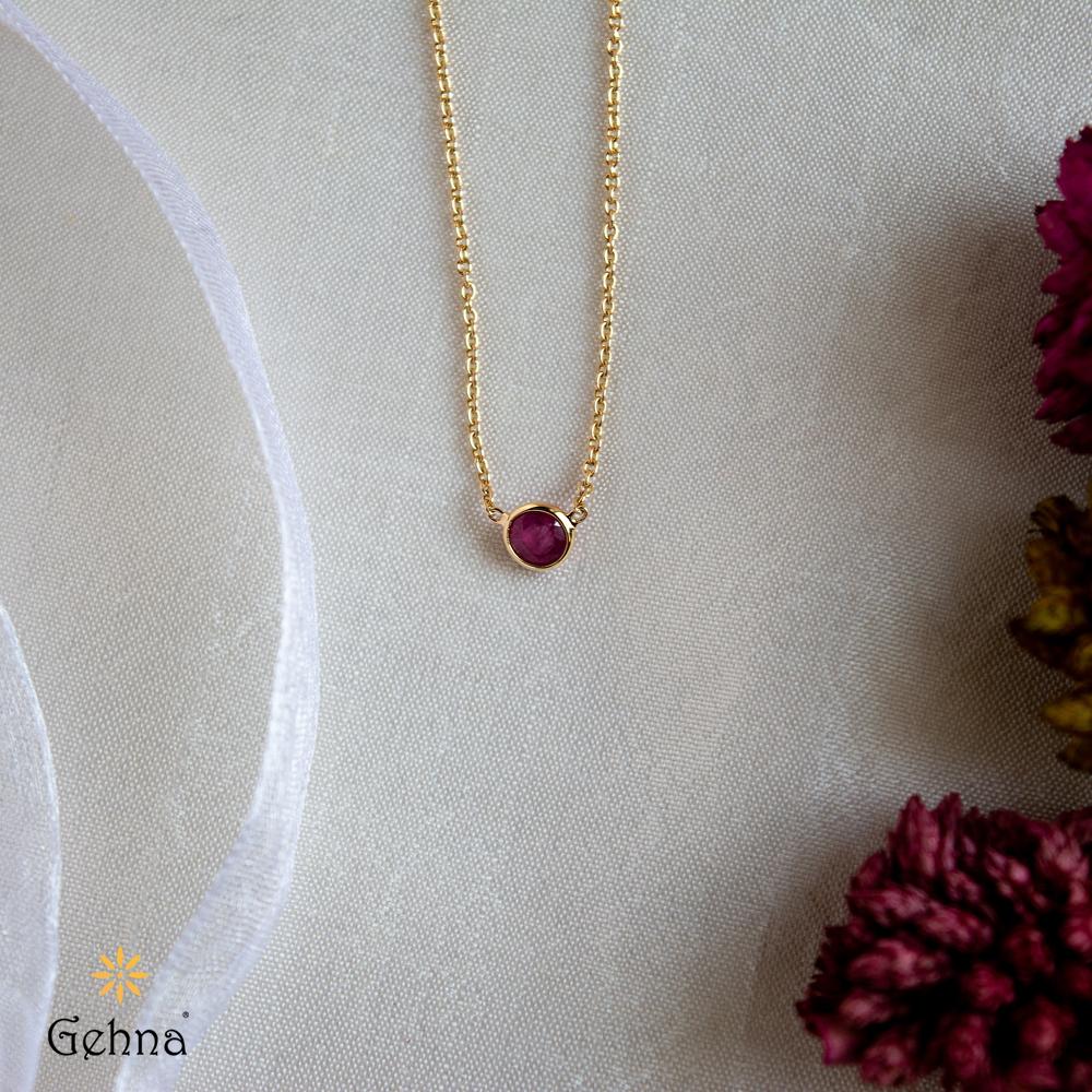 18K Yellow Gold Gold Ruby Chain for women