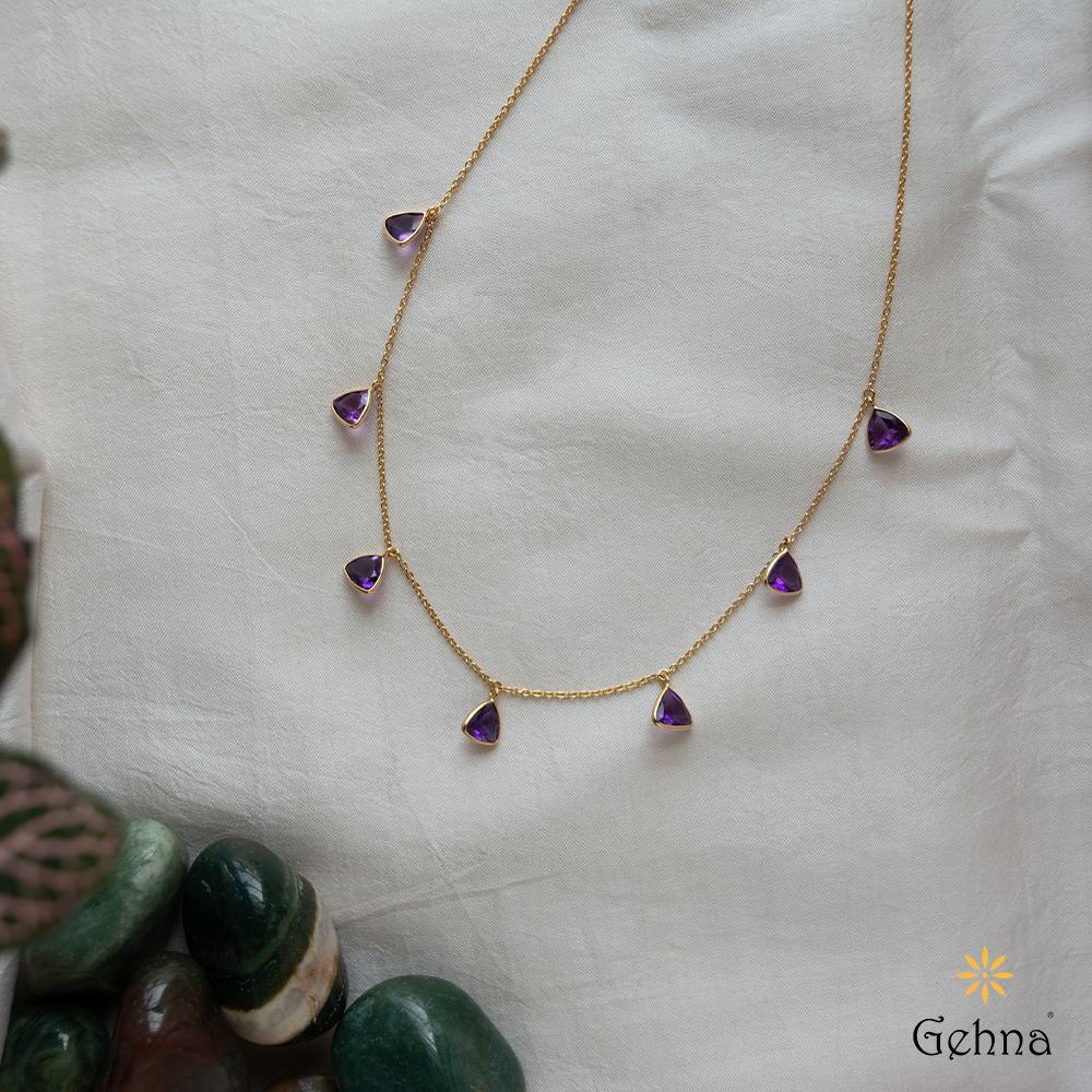 18K Yellow Gold Gold Amethyst Chain for women