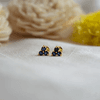 18K Yellow Gold Gold Blue Sapphire Earrings for women image 1