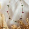 18K Yellow Gold Gold Ruby,Blue Sapphire,Emerald Chain for women image 1