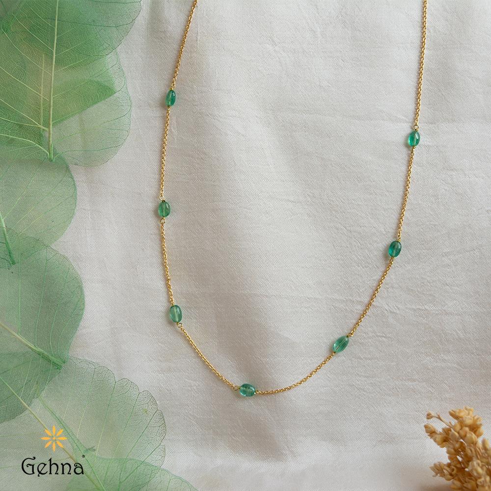 18K Yellow Gold Gold Emerald Chain for women