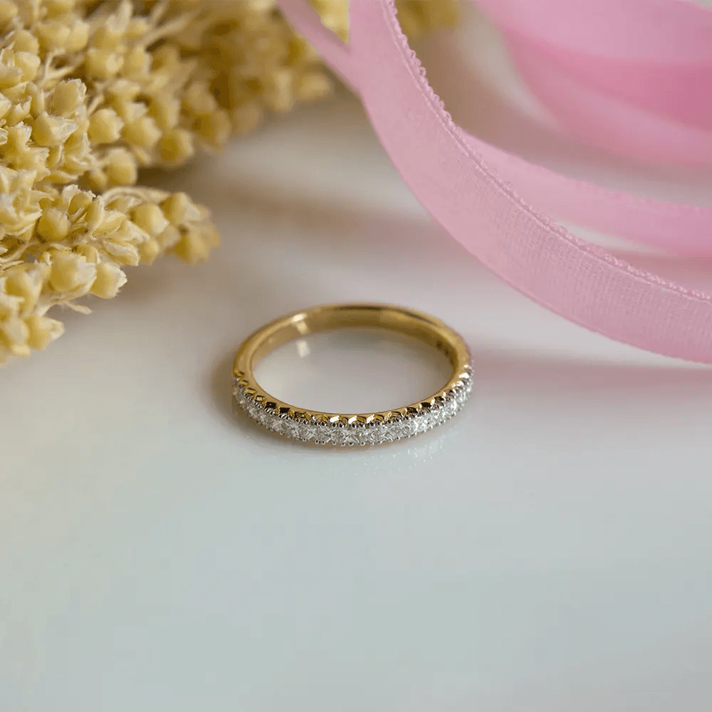 18K Yellow Gold Gold Diamond Rings for women