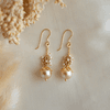 18K Yellow Gold Gold Cultured South Sea Pearl,Cultured Freshwater Pearl Earrings for women image 1