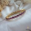 18K Yellow Gold Gold Pink Sapphire,Amethyst Bangle for women image 1