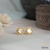 22K Yellow Gold Gold Cultured Freshwater Pearl,Diamond Earrings for women image 1