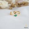 18K Yellow Gold Gold Diamond,Emerald Rings for women image 1