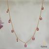 18K Yellow Gold Gold Pink Sapphire Chain for women image 1