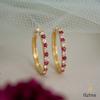 18K Yellow Gold Gold Ruby,Diamond Earrings for women image 1