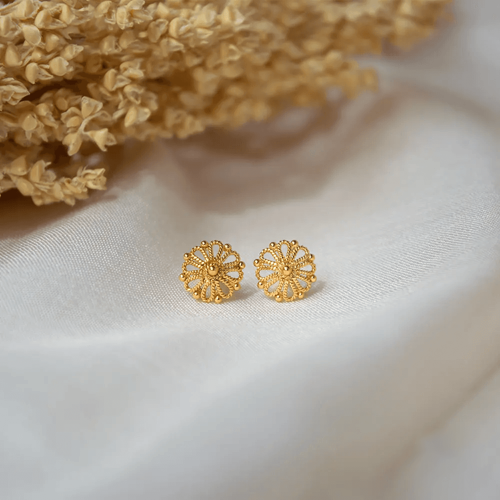 18K Yellow Gold Gold  Earrings for women