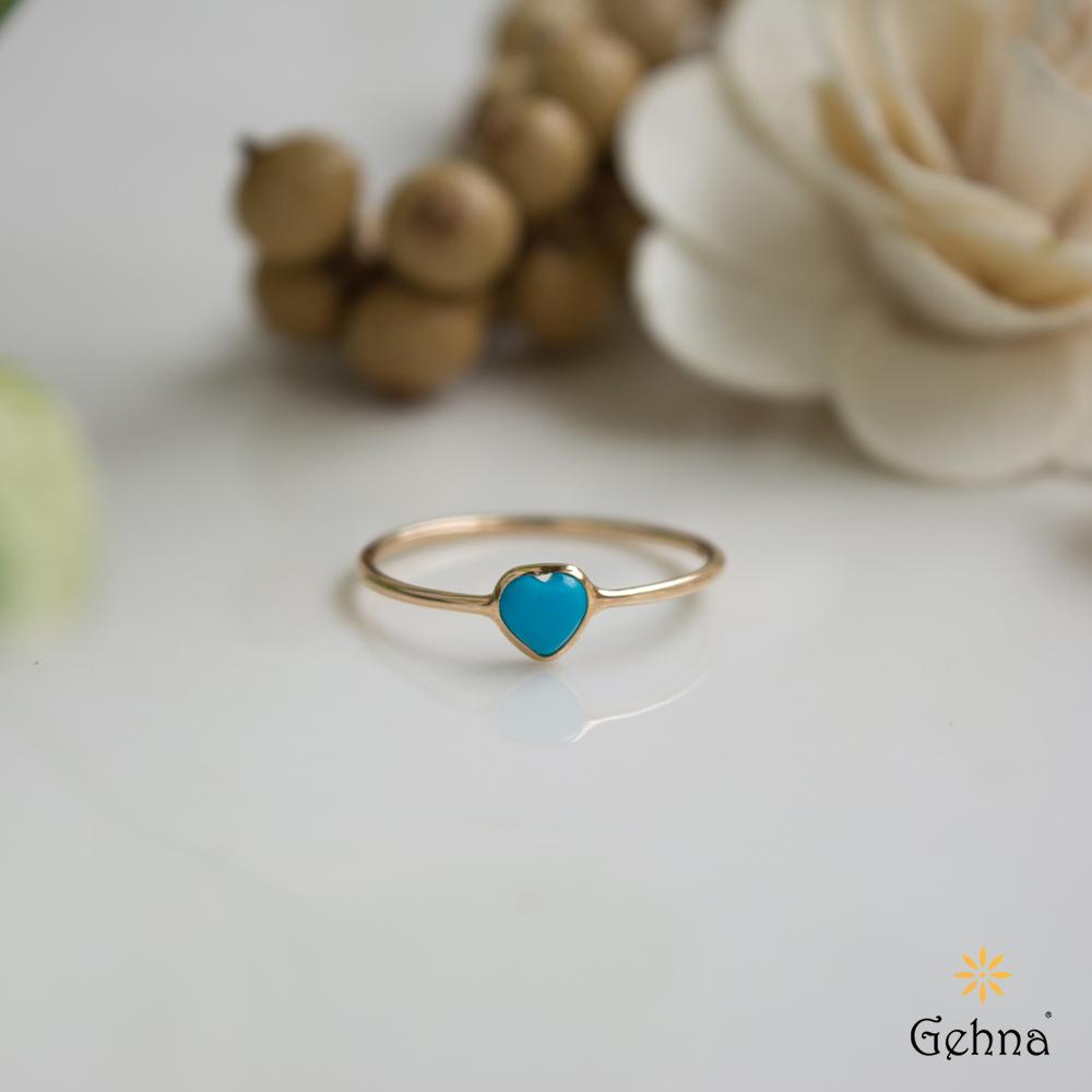 18K Yellow Gold Gold Turquoise Rings for women