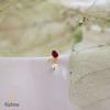 22K Yellow Gold Gold Cultured Freshwater Pearl,Ruby Nosepins for women image 2