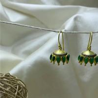 925 Sterling Silver Silver Onyx Jhumki for women image 2
