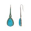 925 Sterling Silver Silver Turquoise,Emerald Earrings for women image 2