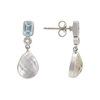 925 Sterling Silver Silver Topaz,Quartz,Aquamarine Pendant Set for women image 2