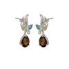 925 Sterling Silver Silver Peridot,Topaz Earrings for women image 2