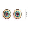 18K Yellow Gold,925 Sterling Silver Silver,Gold Turquoise,Garnet Earrings for women image 2