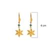 18K Yellow Gold Gold Emerald Earrings for women image 2