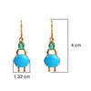 18K Yellow Gold Gold Turquoise,Emerald Earrings for women image 2