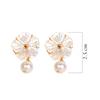 18K Yellow Gold Gold Mother Of Pearl,Pearl Earrings for women image 2