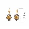 18K Yellow Gold Gold Diamond,Golden Topaz Earrings for women image 2