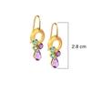 18K Yellow Gold Gold Amethyst,Emerald Earrings for women image 2