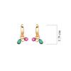 18K Yellow Gold Gold Pearl,Ruby,Emerald,Diamond Earrings for women image 2