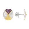 18K Yellow Gold,925 Sterling Silver Silver,Gold Ruby Earrings for women image 2
