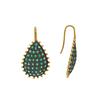 18K Yellow Gold,925 Sterling Silver Silver,Gold Emerald Earrings for women image 2