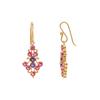 18K Yellow Gold Gold Ruby,Amethyst Earrings for women image 2