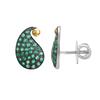 18K Yellow Gold,925 Sterling Silver Silver,Gold Emerald Earrings for women image 2