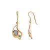 18K Yellow Gold Gold Opal,Emerald Earrings for women image 2