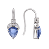18K White Gold White Gold Blue Sapphire,Blue Topaz,Diamond Earrings for women image 2
