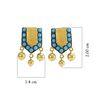 18K Yellow Gold,925 Sterling Silver Silver,Gold Turquoise Earrings for women image 2