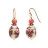 18K Yellow Gold,925 Sterling Silver Silver,Gold Printed Bead,Coral Earrings for women image 2