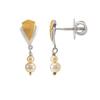 18K Yellow Gold,925 Sterling Silver Silver,Gold Synthetic Pearl Earrings for women image 2