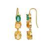 18K Yellow Gold Gold Orange Sapphire,Citrine,Emerald Earrings for women image 2