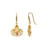 18K Yellow Gold Gold Ruby,Citrine Earrings for women image 2
