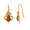 18K Yellow Gold Gold Coral,Diamond Earrings for women image 2