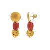 18K Yellow Gold Gold Coral Earrings for women image 2
