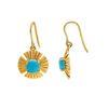 18K Yellow Gold Gold Turquoise Earrings for women image 2