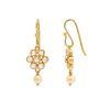 18K Yellow Gold Gold Cultured Freshwater Pearl,Diamond Earrings for women image 2