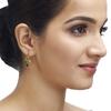 18K Yellow Gold Gold Onyx,Garnet Earrings for women image 2
