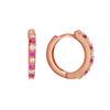 18K Rose Gold Pink Gold Ruby,Diamond Earrings for women image 2
