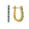 18K Yellow Gold Gold Blue Sapphire,Emerald Earrings for women image 2